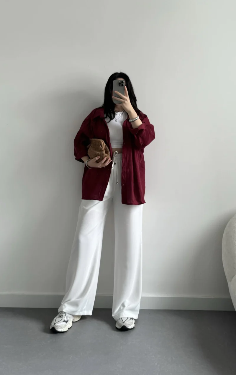 Chemise oversize - Bordeau