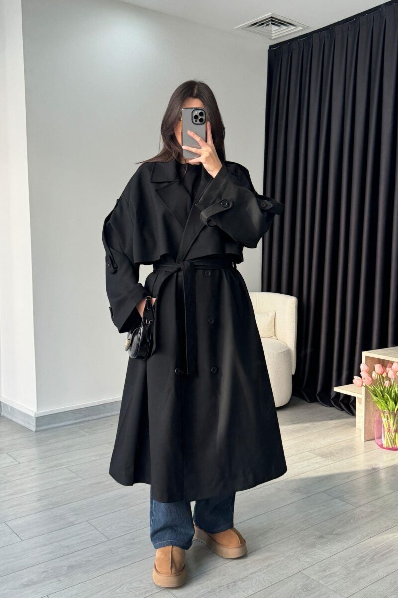Trench coat avec doublure - Noir - Image 2