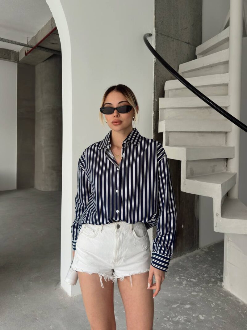 Chemise poplin à rayures - Image 7