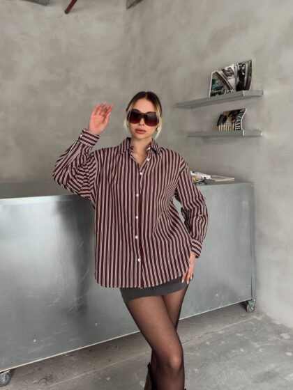 Chemise poplin à rayures
