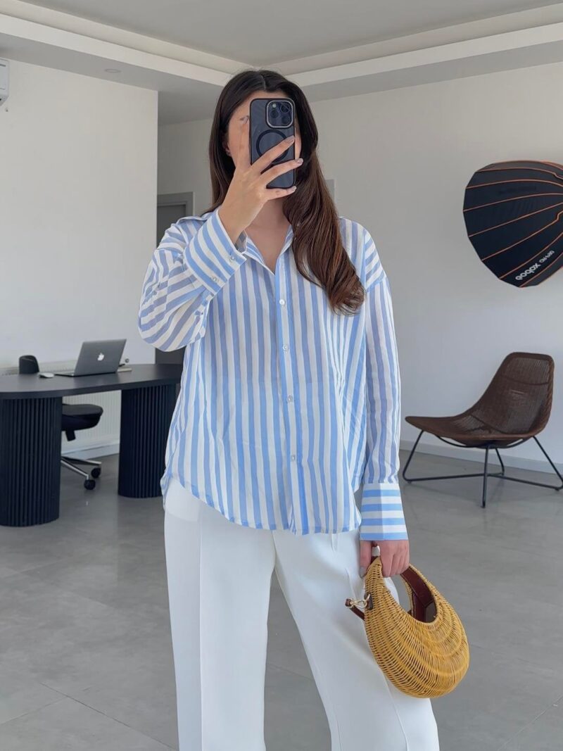 Chemise à rayures bleu - Image 2