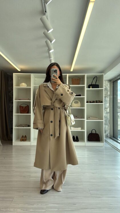 Trench coat long avec doublure