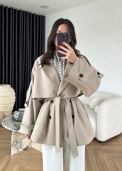 Trench court avec doublure